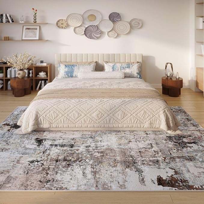 Rugcomf Modern Abstract Washable Rugs 8'x10' - Image 2