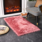 EasyJoy Ultra Soft Fluffy Shaggy Area Rug Faux Fur Rug Chair Cover Seat Pad - Image 2