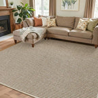 Faux Jute Area Rug 5'x7', Washable & Non-Slip, Taupe & White | 0.27" Low Pile - Image 5