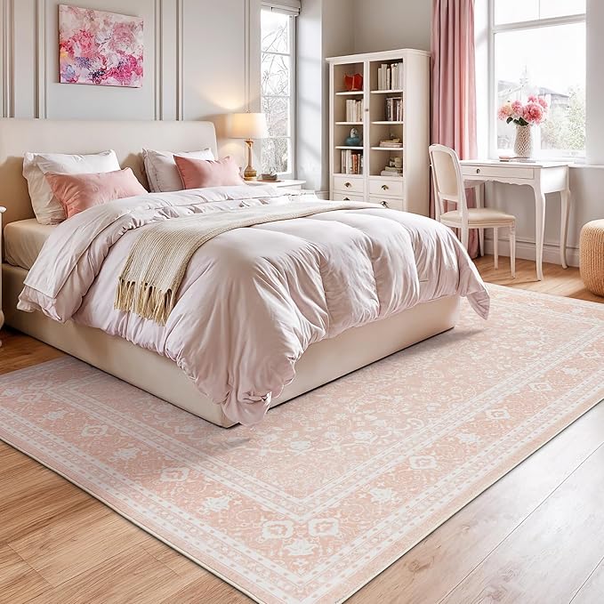 Lessymo 5x7 Area Rugs- Machine Washable Area Rugs, Super Soft Faux-Wool Area Rug - Image 2