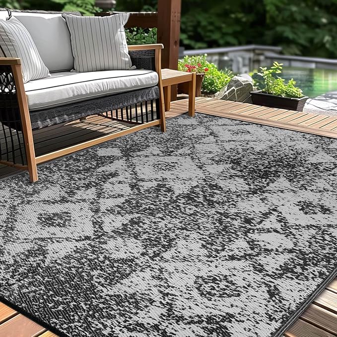 Outdoor Patio Plastic Straw Rug by Kalafun