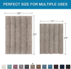 Non Slip Thick Shaggy Chenille Bathroom Rug Mat Set Extra Soft and Absorbent - Image 2