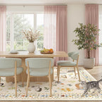 Soalmost Cat 8x10 Area Rugs for Living Room, Machine Washable Animal Floral - Image 3