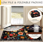 RELEANY Floral Square 6ft Area Rugs Washable Print Boho Cute Carpet Non Slip - Image 4