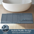 RESARE Waffle Bath Mat for Bathroom, Super Absorbent Bathroom Rugs Non Slip - Image 5