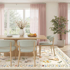 Soalmost Dog 8x10 Area Rugs for Living Room, Machine Washable Animal Floral - Image 4