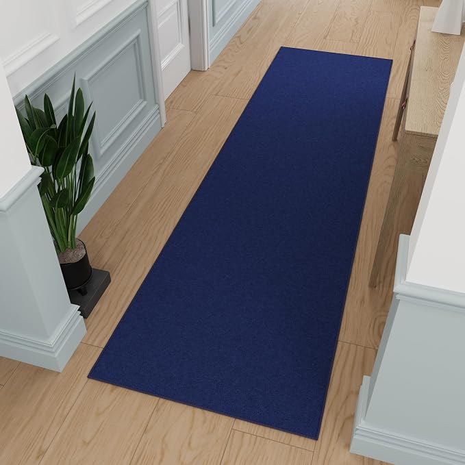Ottomanson Hallway Runner Rug 2'7" x 9'10" Non Slip Solid Area Rugs Easy to by Ottomanson