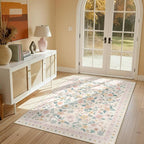 3x5 Area Rugs, Washable Floral Rug, Low Pile Non-Slip Carpet, Flower Rug - Image 6
