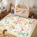 RELEANY Floral 6x9 Area Rugs Washable Print Boho Cute Carpet Non Slip Flower - Image 9