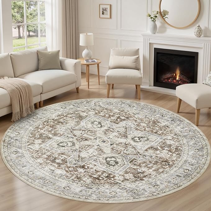 Tortania 5' Round Area Rug Living Room Rugs by Tortania
