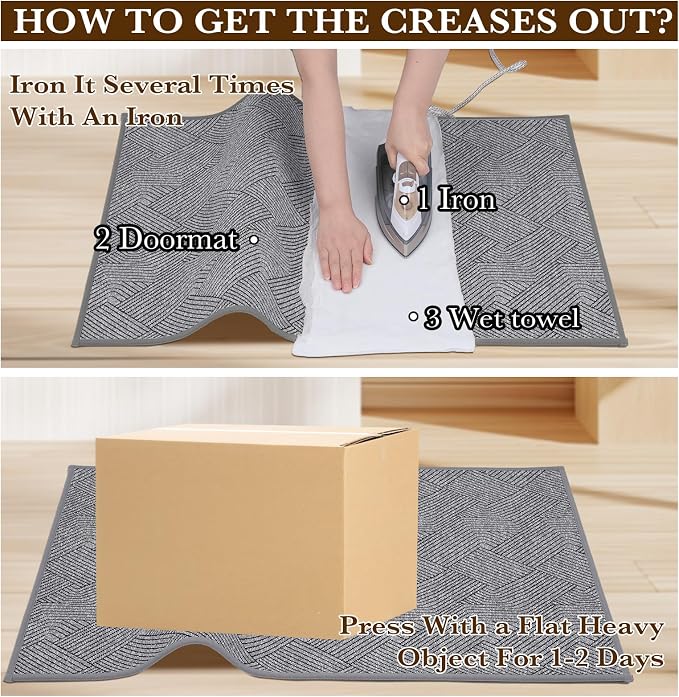 Indoor Door Mat 30"x47" Large, Low-Profile Welcome Front Door Mat Indoor - Image 7