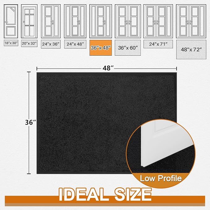 Mibao Front Door Mat Indoor Entrance, Dirt Trapper Welcome Mat - Image 3