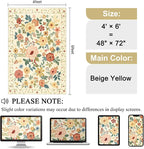 DUKINO 4x6 Area Rug, Lightweight Non Slip Washable Floral Rug, Indoor Low Pile - Image 2