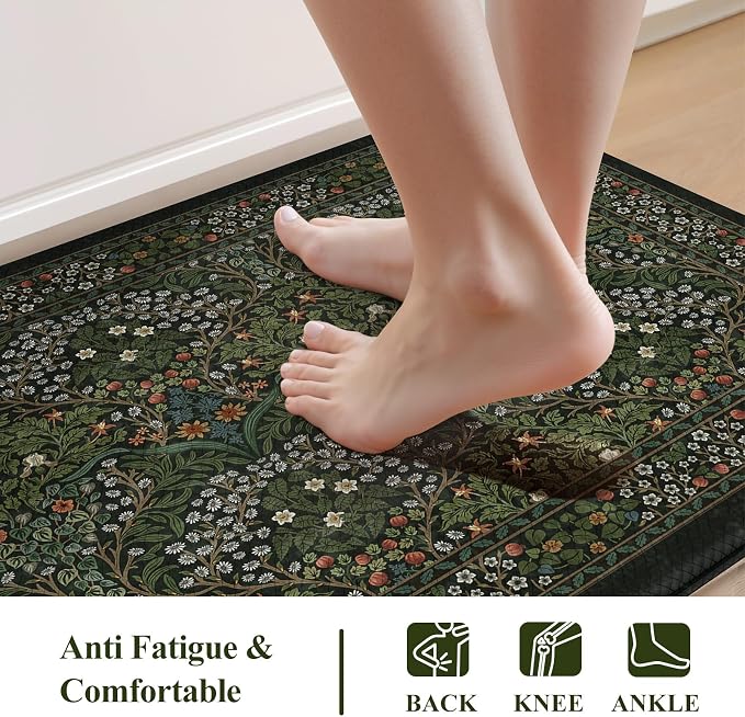Collive Anti Fatigue Kitchen Rugs Sets of 2, Non Slip Waterproof Kitchen Mat - Image 3
