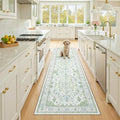 RELEANY Area Rugs Runner 2'x8' Washable Non-Slip, Floral Vintage Distress by RELEANY