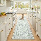 RELEANY Area Rugs Runner 2'x8' Washable Non-Slip, Floral Vintage Distress by RELEANY