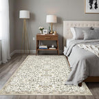 4×6 Washable Large Area Rugs for Living Room, Floral Soft Rug Non Slip Stain - Image 6