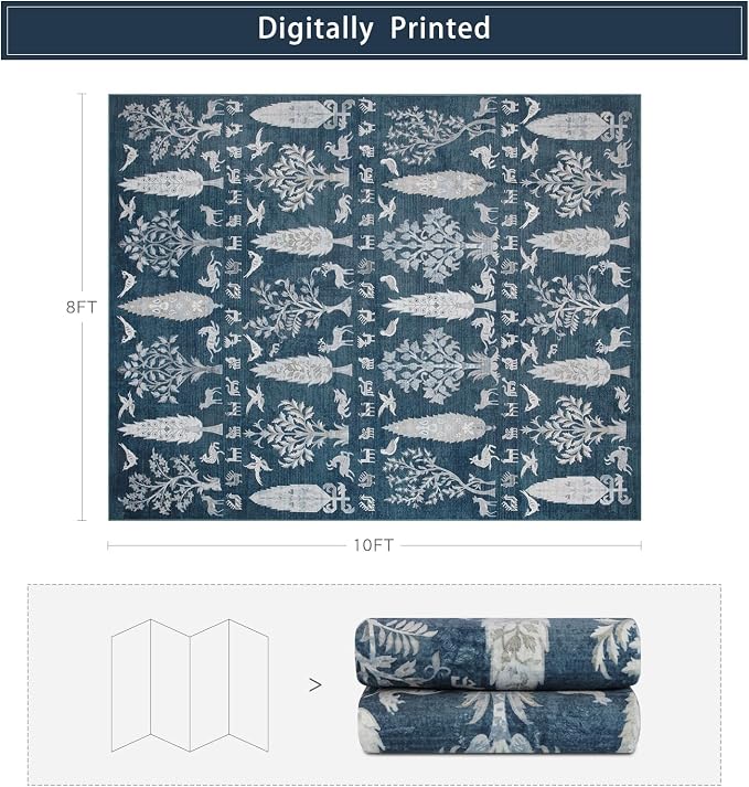 Srugn Washable Rugs 8x10 Area Rugs - Image 2