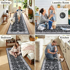 HEBE Washable Hallway Runner Rug 2'x 8' Non Slip Kitchen Rugs Runner, Low Pile - Image 6