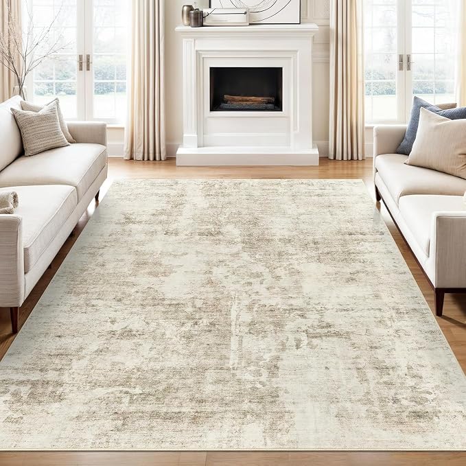 Soalmost Abstract Rug 8x10 Large Living Room Rugs Neutral Modern Washable Area - Image 9