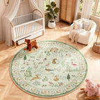 4x4 Round Bedroom Rug Washable: Living Room Rug Stain Resistant Non Slip Low - Image 5