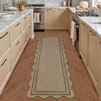 Scalloped Easy Jute 2x6 Kitchen Runner Rug, Washable Rugs - Image 3