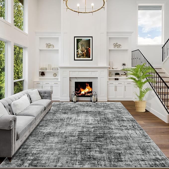 4x6 Area Rugs Washable Rug: Modern Abstract Living Room Rug Soft Anti-Skid Thin by GENTDRIZZ