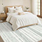 Nakagishi Green Rug Living Room 6x9: Washable Boho Large Neutral Farmhouse Soft - Image 5