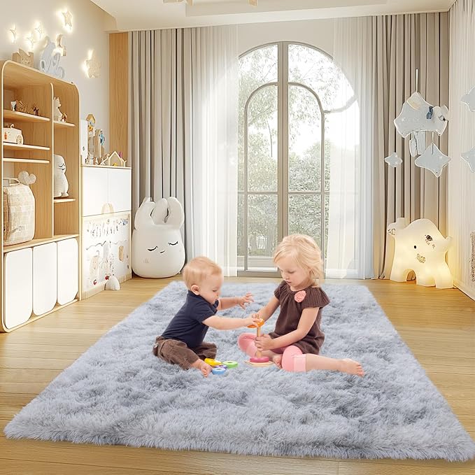 Mugorn 4x6 Rugs for Living Room, Large Fluffy Area Rugs for Bedroom, Soft - Image 2