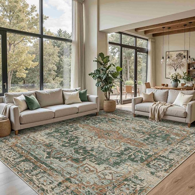 Rugxara 8x10 Area Rugs for Living Room Bedroom, Large Washable Rug, Non Slip & by Rugxara