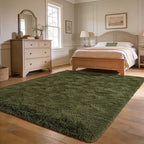 Andecor Shag Area Rug for Living Room, 5 x 8 Feet Olive Green Soft Fluffy - Image 2