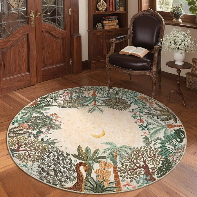 GarveeHome Round Area Rugs 4ft for Kids Room - Image 3