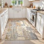 Toneed Abstract Area Rug Modern Washable Rug Soft Non Slip Rug Low Pile - Image 2