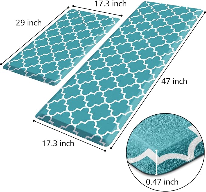 KMAT Kitchen Mat 0.47inch Cushioned Anti-Fatigue Kitchen Rug, Waterproof - Image 2