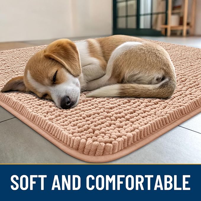 Smiry Dog Door Mat for Muddy Paws 47x24, Absorbent Dirt Trapper, Non-Slip - Image 2