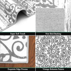 HEBE Area Rugs for Living Room 9'x12', Washable Non Slip Boho Bedroom Rug - Image 3