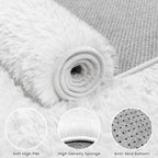 5x7 Area Rugs for Living Room: Ultra Soft Fluffy Shag White Rug for Bedroom - Image 5