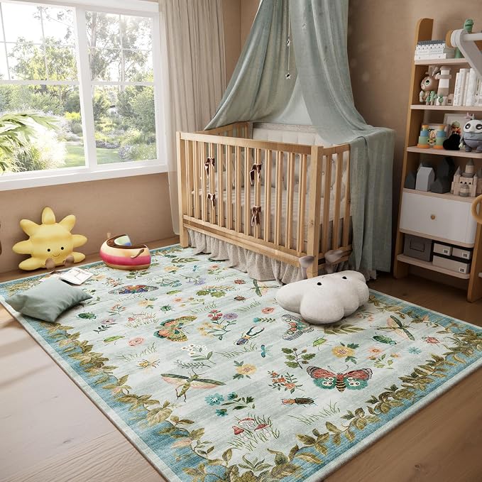Machine Washable Rug for Living Room: 5x7 Area Rugs Vintage Rug Stain Resistant - Image 6