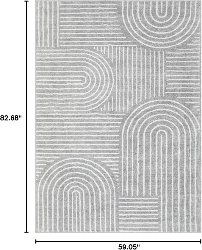 Lahome Abstract Area Rug 5x7, Soft Washable Rugs - Image 2