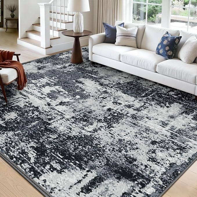 RELEANY Washable Area Rugs Square 10ft Non-Slip Modern Abstract Soft by RELEANY