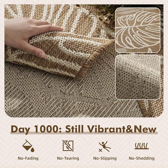 MontVoo-Outdoor Rug-Patio Rug 8x10 ft Polypropylene Indoor Outdoor Rugs Outdoor - Image 2