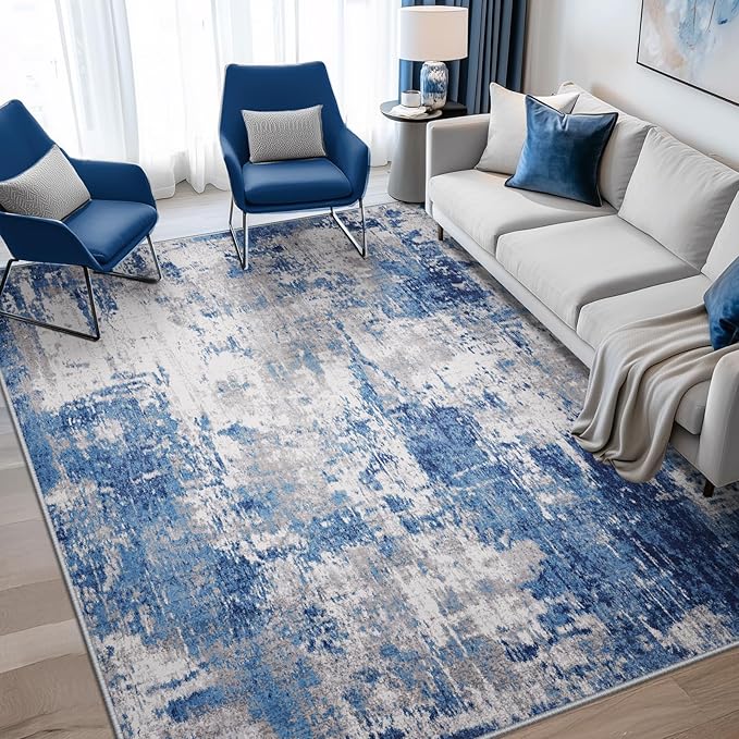 RELEANY Washable Area Rugs 8'x10' Non-Slip Modern Abstract Soft - Image 8