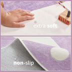 jinchan 5ft Round Rug Lilac Purple Washable Fun Cute Playroom Mat Non Slip - Image 5