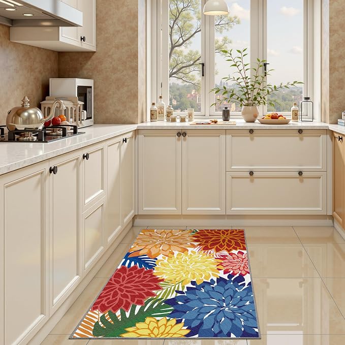 Arenarug 2x3 Colorful Washable Small Rug Tropical Botanical Modern Floral - Image 2
