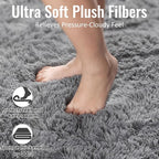 PAGISOFE Grey Fluffy Rugs for Bedroom 4x6 Area Rug Shag Rug for Kids Room Furry - Image 2