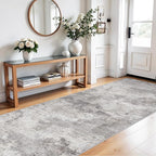 Washable Wide Runner Rug 4x10 : Modern Abstract Hallway Rugs - Image 3