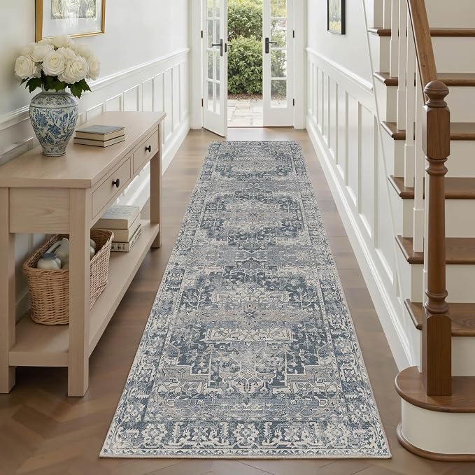 Rugxara 2'6''x8' Runner Rug, Washable Kitchen Rugs, Non Slip Low Pile Area Rug - Image 2
