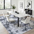 10x12 Area Rugs for Living Room Washable: Abstract Soft Thin Low Pile Black Rug - Image 8