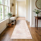Latte&Fog Washable Pink Hallway 2x6 Runner Rug, Non Slip Floral Runner Rugs - Image 3
