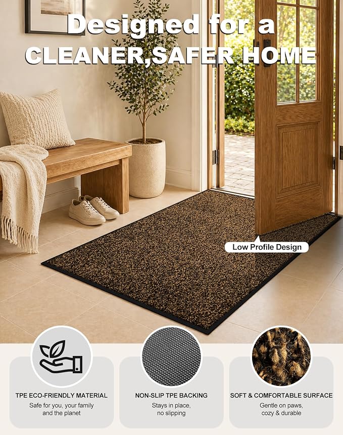 Mibao Super Absorbent Front Door Mat, 29.5" x 17", Non-Slip Washable Indoor - Image 4